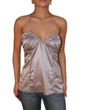 Satin pearl top