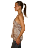 Satin pearl top