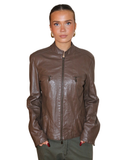 Brown soft leather jacket